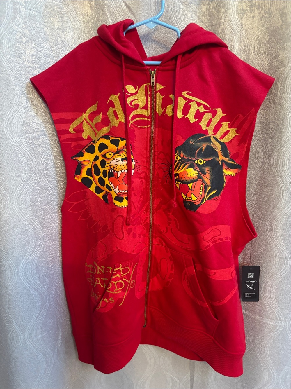Ed Hardy Panther Jaguar Sleeveless Hoodie